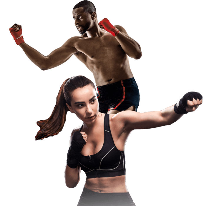 Mixed Martial Arts Lessons for Adults in Stafford VA - Man and Woman Punching Hooks